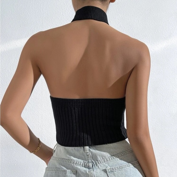 3 For 25 Backless Crop Halter Knit Top - Picture 4 of 11